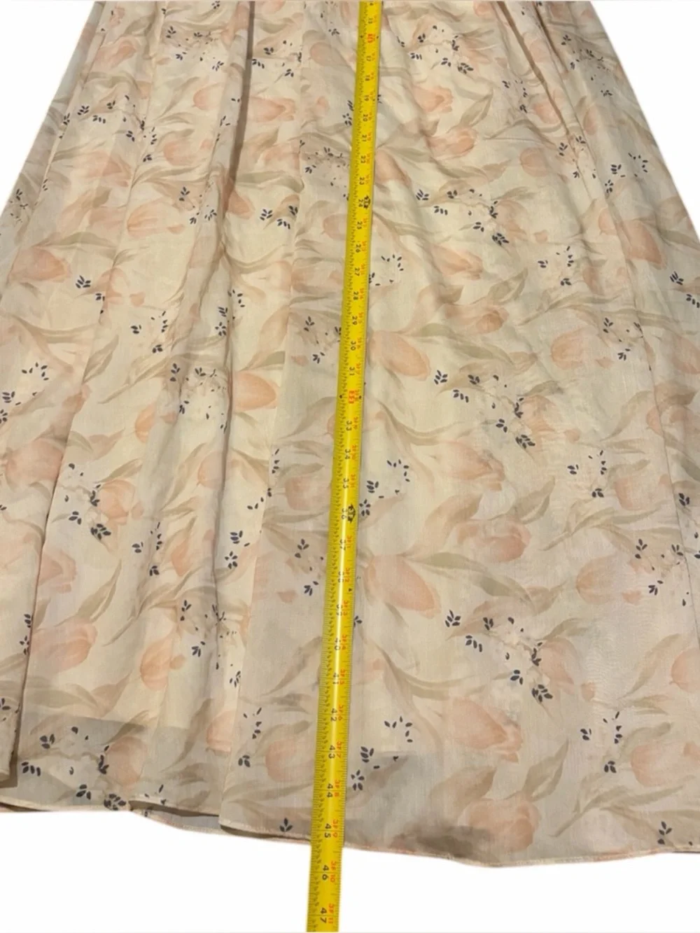 Storia Cream Floral Maxi Dress with Subtle Blush Accents